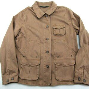 Woolrich Button Up Brown Denim Jacket Womens Size Large New Saddle